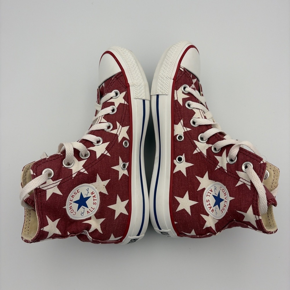 Converse All Star Chuck Taylor High Top Sneakers Youth Size 3 Black Red Stars - Picture 3 of 15